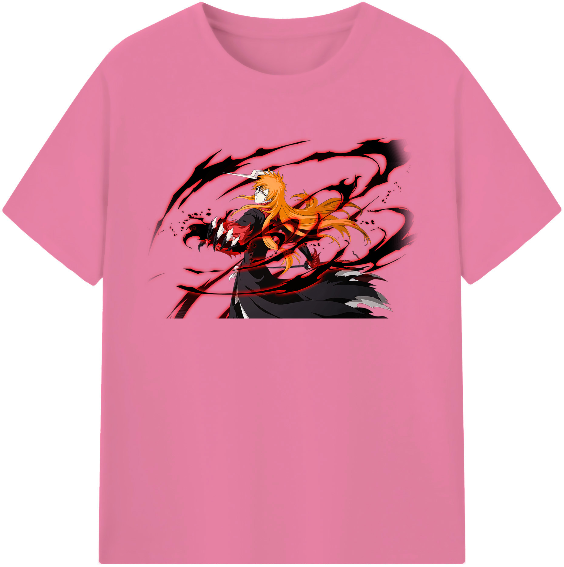 （画像用） ブリーチ 黒崎一護（くろさき いちご）BLEACH Kurosaki Ichigo 綿100％半袖Tシャツ（フロントプリント）